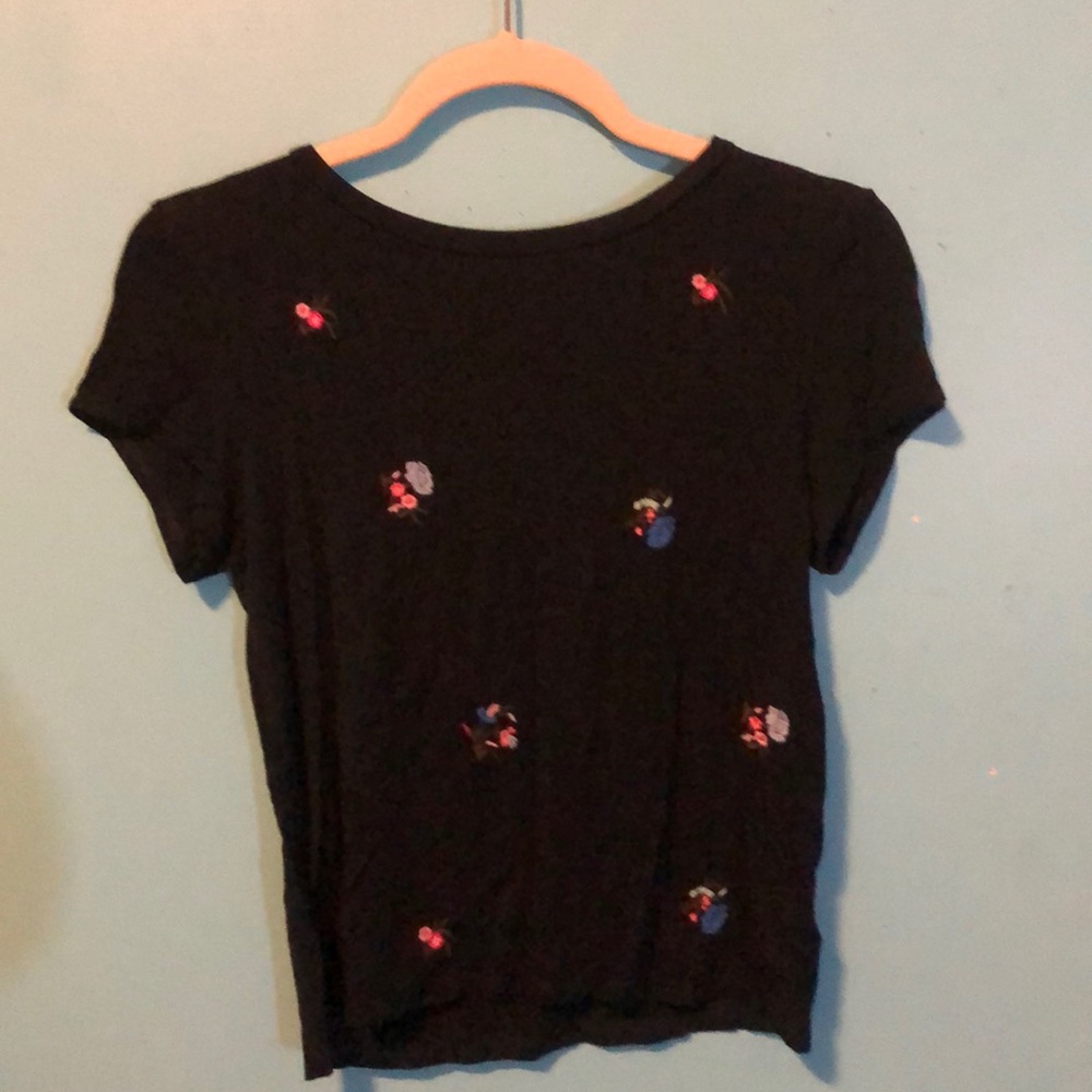 AE Soft & Sexy Floral Embroidered Tee